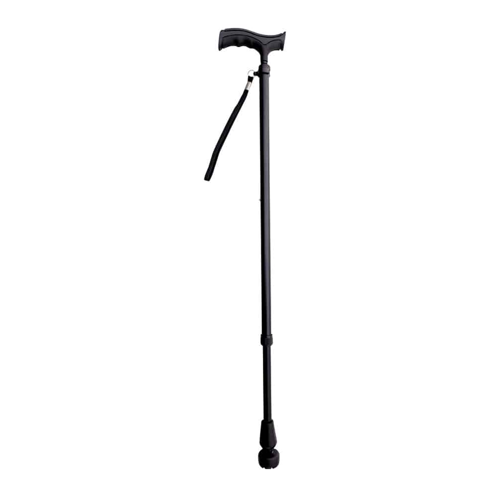 ひまわり リハケイン ピタッと接地（2段伸縮ステッキ）ブラック V01500 1本（ご注文単位1本）【直送品】