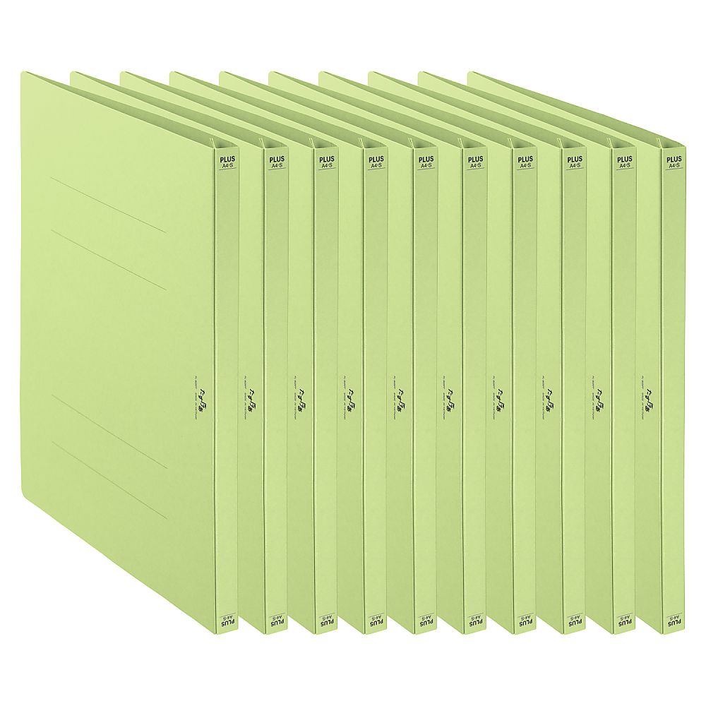 プラス 利用者カルテファイル(フラットファイル) グリーン 1セット(10冊入) FL-805FF 1セット(ご注文単位1セット)【直送品】