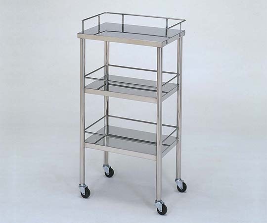 柏ステンレス工業 ステンレスワゴン 機械卓子S (枠付) 3段 ステンレスワゴンMA-3G-S 1個(ご注文単位1個)【直送品】