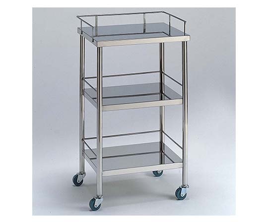 柏ステンレス工業 ステンレスワゴン 機械卓子M (3方枠付) 3段 ステンレスワゴンMA-3B-M 1個(ご注文単位1個)【直送品】