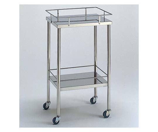 柏ステンレス工業 ステンレスワゴン 機械卓子M (4方枠付) 2段 ステンレスワゴンMA-2Q-M 1個(ご注文単位1個)【直送品】