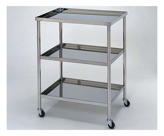 柏ステンレス工業 ステンレスワゴン 機械卓子M (立上) 3段 ステンレスワゴンMA-3V-M 1個(ご注文単位1個)【直送品】