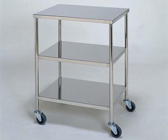 柏ステンレス工業 ステンレスワゴン 機械卓子 (静音使用 枠無) 3段 600×450×800H ステンレスワゴンMA-522 1個(ご注文単位1個)【直送品】