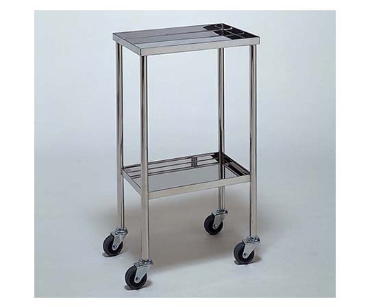 柏ステンレス工業 ステンレスワゴン 機械卓子 (静音使用 立上) 2段 450×300×800H ステンレスワゴンMA-611 1個(ご注文単位1個)【直送品】