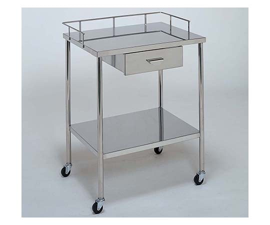 柏ステンレス工業 ステンレスワゴン 機械卓子S 引出付(1個) ステンレスワゴン(ヒキダシヅケ)MA-2H-S 1個(ご注文単位1個)【直送品】