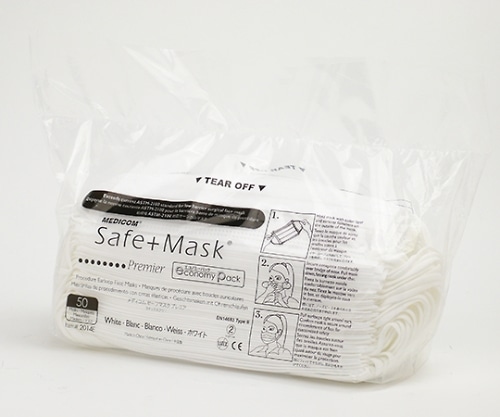 ARメディコム・インク・アジアリミテッド(メディコムジャパン) セーフマスクプレミア エコノミーパック ホワイト 1箱（50枚入） 2014E 1箱（ご注文単位1箱）【直送品】