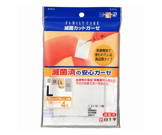 白十字 FC（ファミリーケア） 滅菌カットガーゼ L 4枚入×10袋 10978 1ケース（ご注文単位1ケース）【直送品】