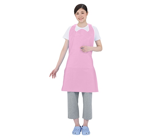 アズワン 防水カラーエプロン ショート ピンク  1枚（ご注文単位1枚）【直送品】