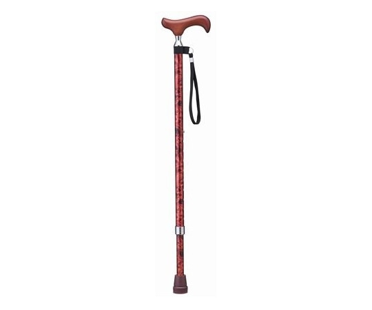 ケイ・ホスピア 太くて安心 お洒落な伸縮式杖 ブラウン/木目 E-352 1本（ご注文単位1本）【直送品】