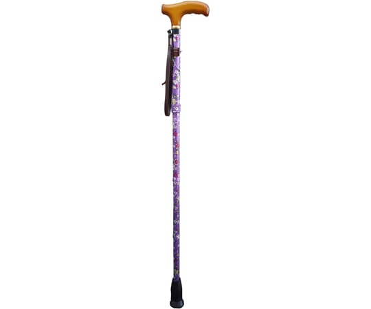 オムニクス ラクーンステッキ 折りたたみタイプ 女性向きソフト 赤紫花柄 OMST16-RP-Z 1個(ご注文単位1個)【直送品】