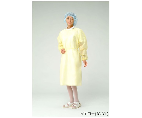 メディテックジャパン テクセルアイソレーションガウン 50枚×2箱入 袖口ゴム イエロー IG-Y1 1ケース（ご注文単位1ケース）【直送品】