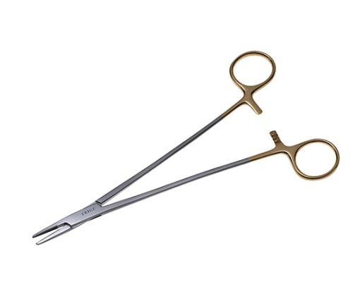 日本フリッツメディコ T/Cドベイキー持針器 23cm 0.4チップ付 C010-023X 1個(ご注文単位1個)【直送品】