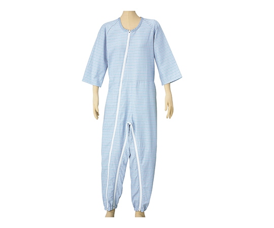 松本ナース産業 つなぎねまき（WファスナーⅡ型） ブルー L 4300 1枚（ご注文単位1枚）【直送品】