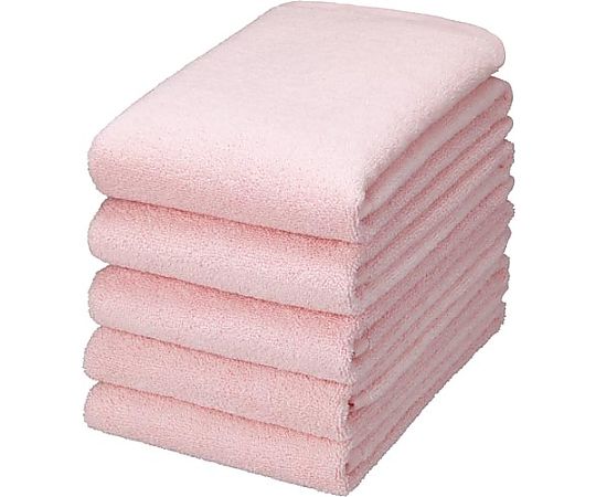 東進 毛羽落ちしにくい無撚糸フェイスタオル ピンク 1パック（5枚入） KU-216 1パック（ご注文単位1パック）【直送品】