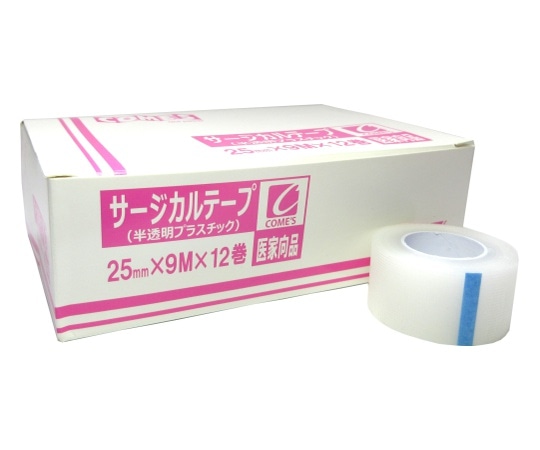 コメス サージカルテープ（半透明プラスチック）25mm×9m 12巻入 cos103 1箱（ご注文単位1箱）【直送品】
