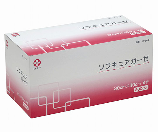 白十字 ソフキュアガーゼ 30cm×30cm 4折 200枚入×20箱 17347 1ケース（ご注文単位1ケース）【直送品】