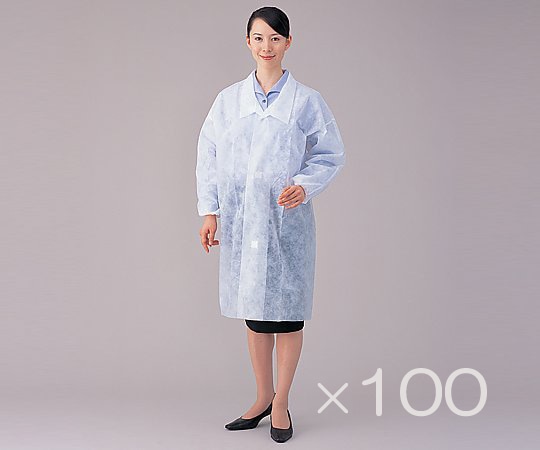 アズワン ディスポ白衣 L 100枚セット  1箱(ご注文単位1箱)【直送品】