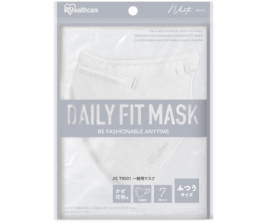アイリスオーヤマ DAILY FIT MASK 立体 ふつう 7枚入 ホワイト RK-F7SW 1個(ご注文単位1個)【直送品】