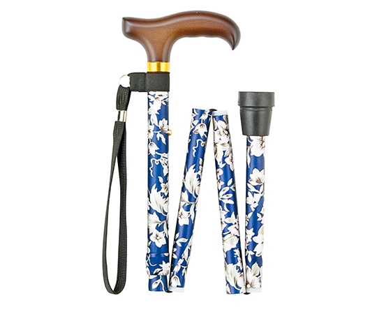 マキテック SKステッキ（折りたたみ・太身） 青花柄 FS-80BL 1本（ご注文単位1本）【直送品】