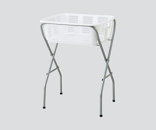 ナビス（アズワン） 脱衣カゴワゴン・ラック1段式 ホワイト アジャスター付 YBW-1 1台（ご注文単位1台）【直送品】