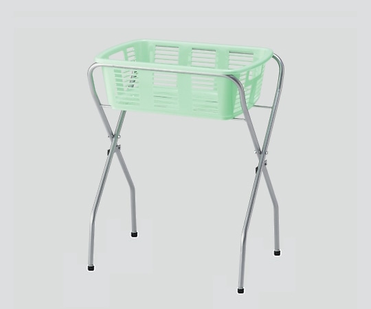 ナビス（アズワン） 脱衣カゴワゴン・ラック1段式 マスカットグリーン アジャスター付 YBW-1G 1台（ご注文単位1台）【直送品】