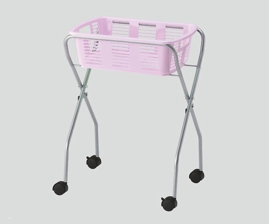 ナビス（アズワン） 脱衣カゴワゴン・ラック1段式 ラベンダーピンク キャスター有り YBW-1CP 1台（ご注文単位1台）【直送品】