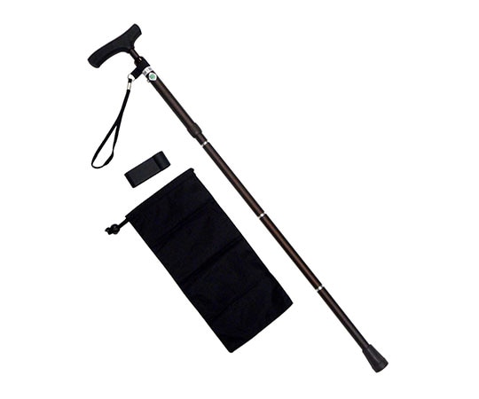 WIZ'A(アークランドサカモト) 細型ネック折りたたみステッキ ブラウン NS57-01 1本（ご注文単位1本）【直送品】