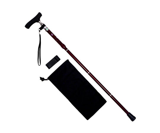 WIZ'A(アークランドサカモト) 細型ネック折りたたみステッキ 花柄レッド NS57-F5 1本(ご注文単位1本)【直送品】