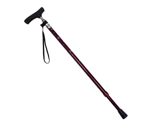 WIZ'A(アークランドサカモト) 細型ネック伸縮ステッキ 花柄 レッド NS87-F5 1本(ご注文単位1本)【直送品】