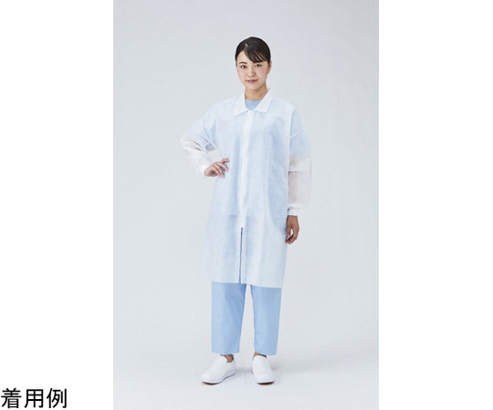 メディテックジャパン ジッパー付不織布白衣 リブ付 50枚入 M DHZR-M 1ケース(ご注文単位1ケース)【直送品】