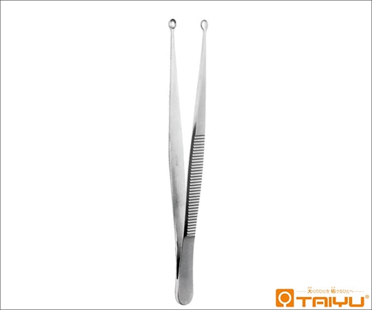 TAIYU（大祐医科工業） 鋭匙状鑷子 併式 ダボ無 径5mm 全長18cm TY-047L 1本（ご注文単位1本）【直送品】