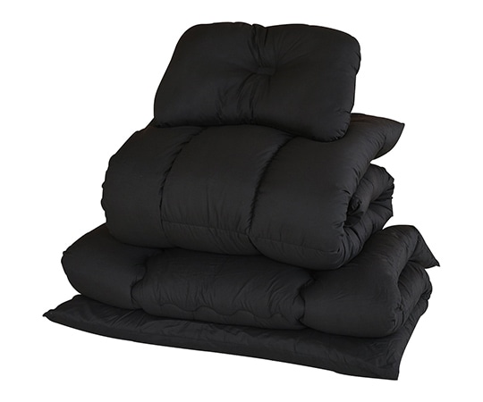 山善(YAMAZEN) 布団4点セット シングル(ピーチスキン加工) ブラック YEF-4XSP1(BK) 1セット(ご注文単位1セット)【直送品】