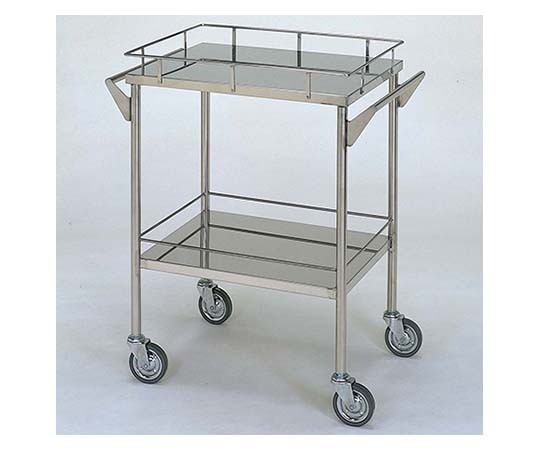 柏ステンレス工業 ステンレスワゴン 回診車M (枠付) 2段 ステンレスワゴンMB-2G-M 1個(ご注文単位1個)【直送品】