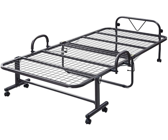 山善(YAMAZEN) 折りたたみベッド ハイタイプ シングル ダークブラウン HM-1S(DBR) 1台(ご注文単位1台)【直送品】