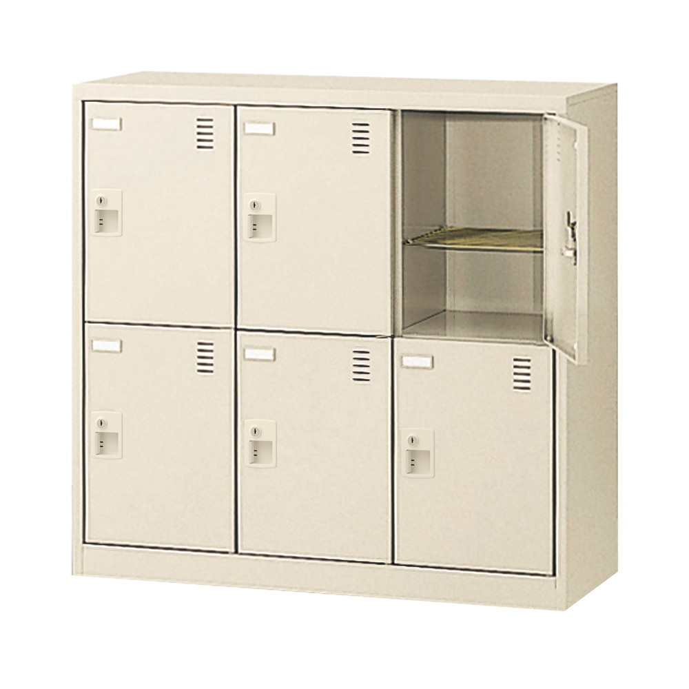 生興 ロッカー(鍵付き6人用ミニタイプ) SLC-M6-S2 1台(ご注文単位1台)【直送品】
