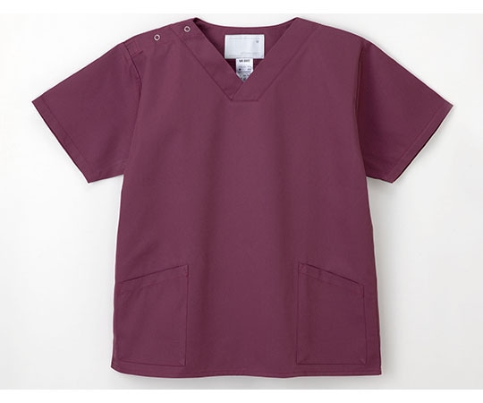 ナガイレーベン 手術衣 （男女兼用上衣） バーガンディ L NR8602 1着（ご注文単位1着）【直送品】