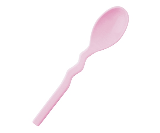 岡部洋食器製作所 口あたりやさしいスプーン （ウェービー・深型） ピンク KU-21P 1個（ご注文単位1個）【直送品】
