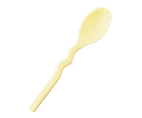 岡部洋食器製作所 口あたりやさしいスプーン （ウェービー・深型） イエロー KU-21Y 1個（ご注文単位1個）【直送品】