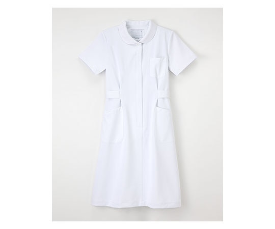 ナガイレーベン ナースウェア （丸襟半袖/ワンピース） ホワイト/L HO1917 1枚（ご注文単位1枚）【直送品】