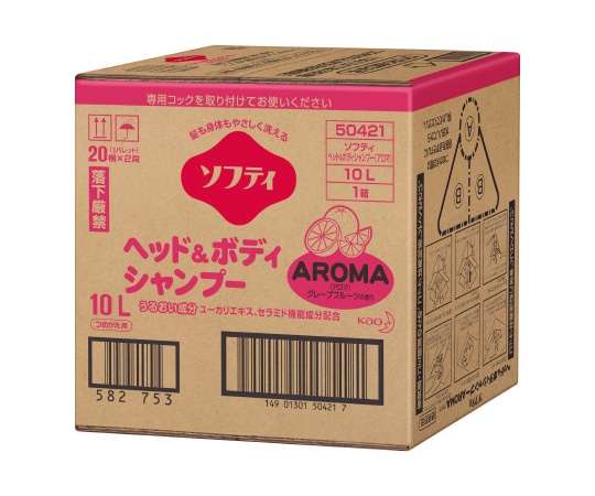 花王 ソフティ ヘッド&ボディシャンプーAROMA(アロマ) 10L バッグインボックスタイプ 介護用 1ケース(ご注文単位1ケース)【直送品】