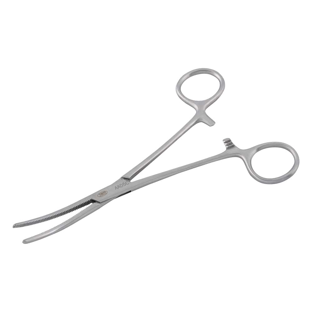 YDM 止血鉗子（ペアン） 曲 無鈎 160mm AA-05C 1本（ご注文単位1本）【直送品】