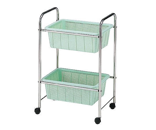 アズワン ステンレス脱衣ワゴン・ラック[深型] 520×355×800mm 2段 1台（ご注文単位1台）【直送品】