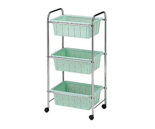 アズワン ステンレス脱衣ワゴン・ラック[深型] 520×355×1050mm 3段 1台（ご注文単位1台）【直送品】