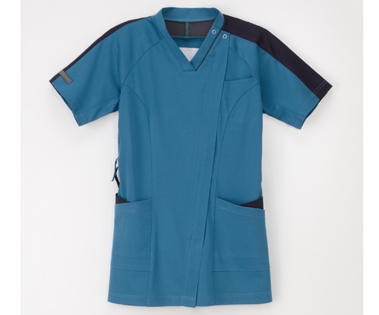 ナガイレーベン 女子スクラブ ターコイズ+ネイビー S RF-5192 1枚（ご注文単位1枚）【直送品】