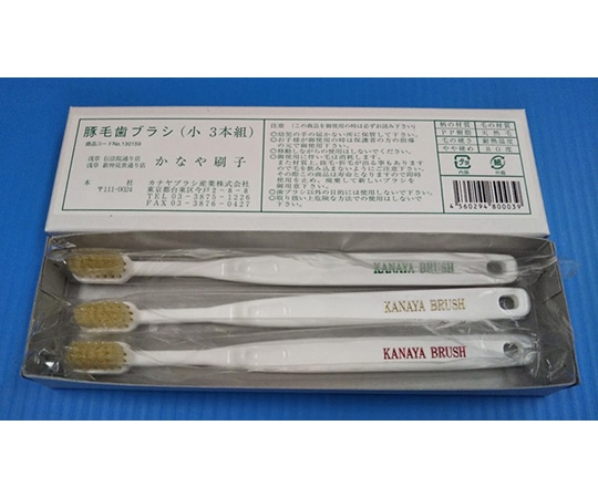 カナヤブラシ産業 歯ブラシ 豚毛 小 1箱（3本入）  1箱（ご注文単位1箱）【直送品】