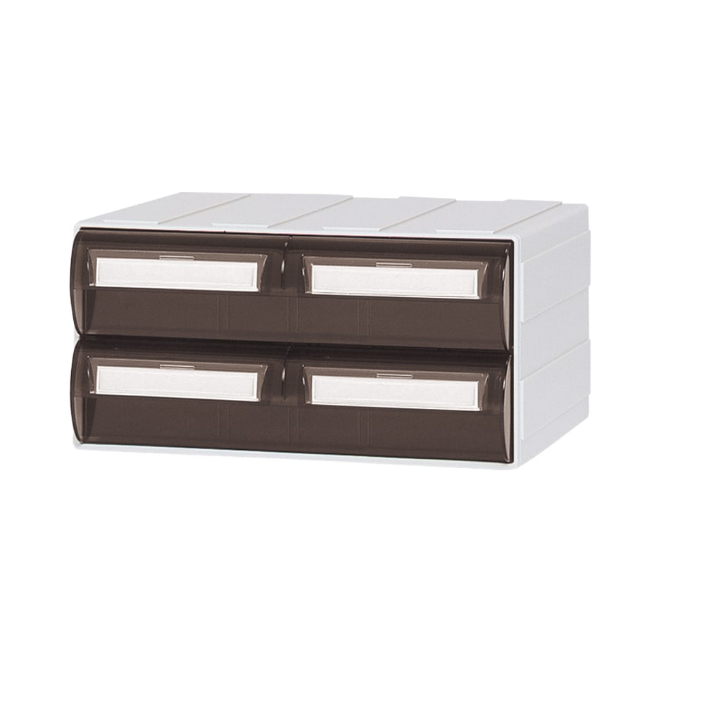 サカセ カセッター A5サイズ以下（W248×D192×H125mm）引出上下2段 アンバー HA5-072 1個（ご注文単位1個）【直送品】