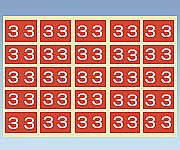 日本ホップス X線フィルム袋用 カラーナンバーラベル 1袋（10片×10枚入） CNL-S3 1袋（ご注文単位1袋）【直送品】