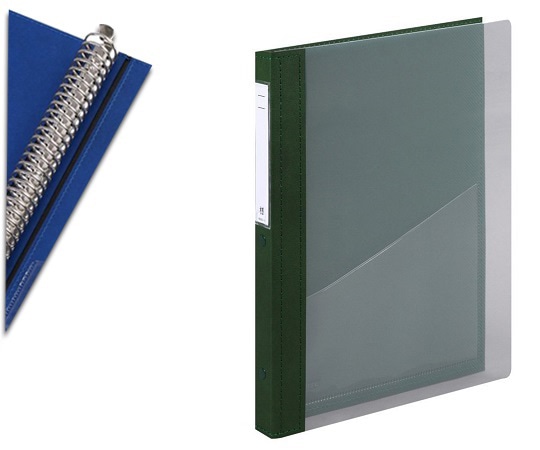 LIHITLAB カルテブック A4・30穴・クリヤー グリーン CYC4-30L-3 1冊（ご注文単位1冊）【直送品】