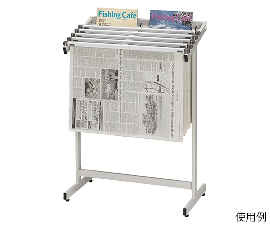 ナカキン マガジンラック付き新聞架 563S-WG 1個（ご注文単位1個）【直送品】