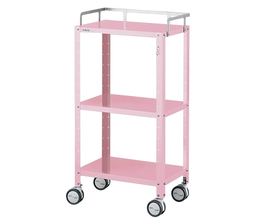 ナビス（アズワン） カラフルステンワゴン（フック付き） レギュラー ピンク CSWR-3PF 1台（ご注文単位1台）【直送品】